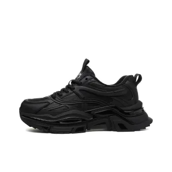 JEEP SPIRIT Anti Slip And Wear Resistant Height Increasing Low Top Chunky Sneakers Men's Black
