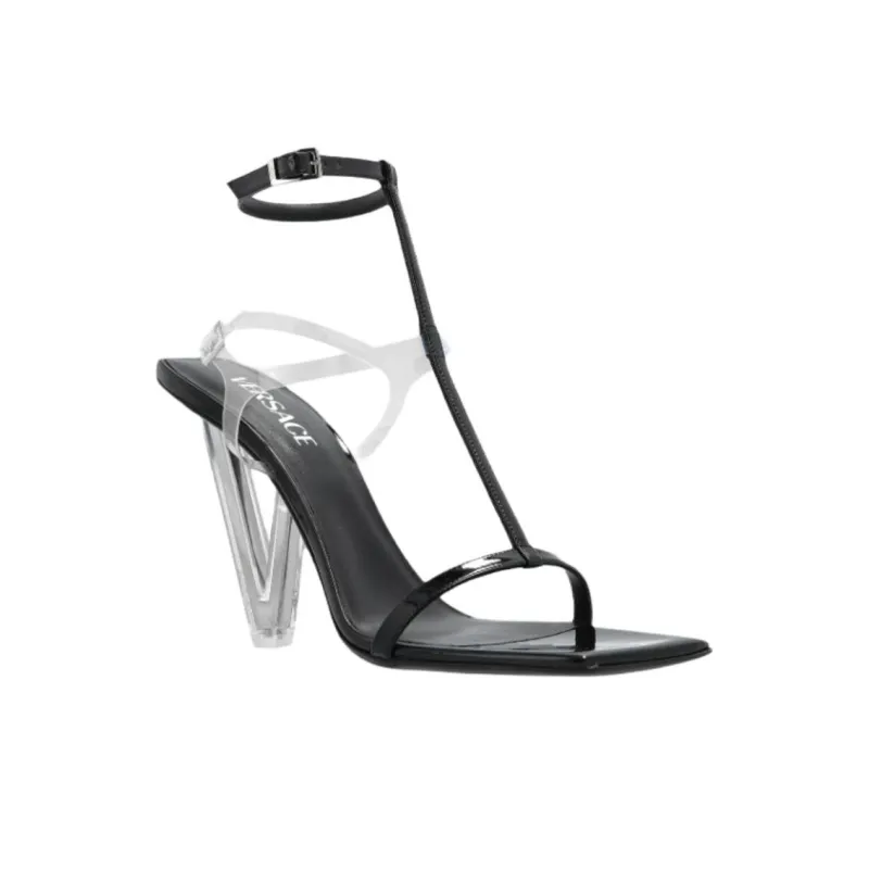 FANSIZHE Roman Sandals 12cm Women's Black-2