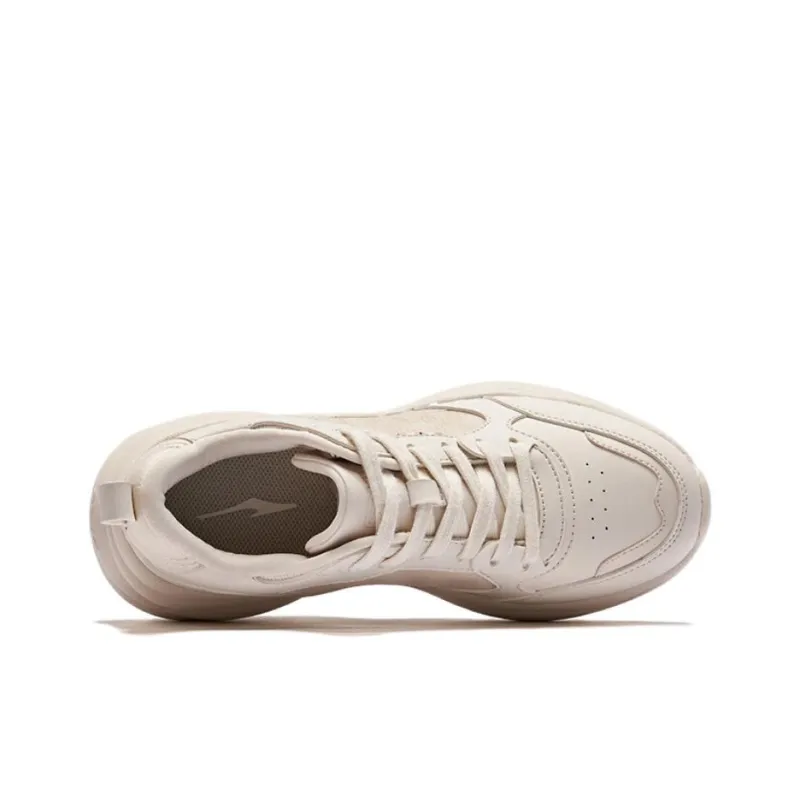 Erke Abrasion Resistant Breathable Low Top Casual Shoes Women's Eggnog Gray-3