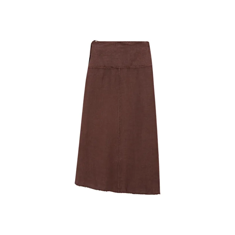 Massimo Dutti Casual Long Skirt Women's Red-1