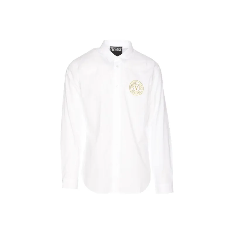 VERSACE JEANS COUTURE Logo Embroidered Button Up Shirt-0