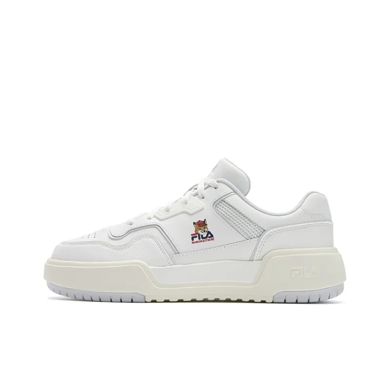 Maison Kitsune x FILA CAMPUS Low Top Skateboard Shoes Women's Snow White-0