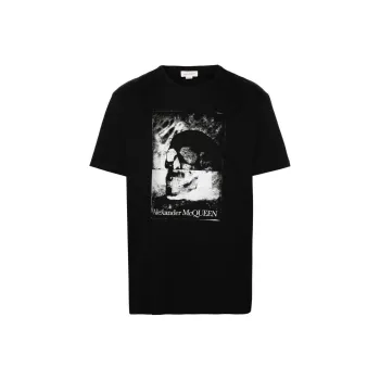Alexander McQueen Skull Printed Crewneck T Shirt
