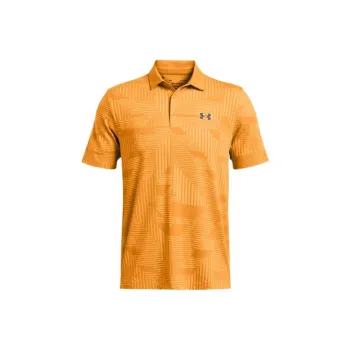 Under Armour Playoff Geo Polo Shirt Men's New Star Orange/White/Castle Stone