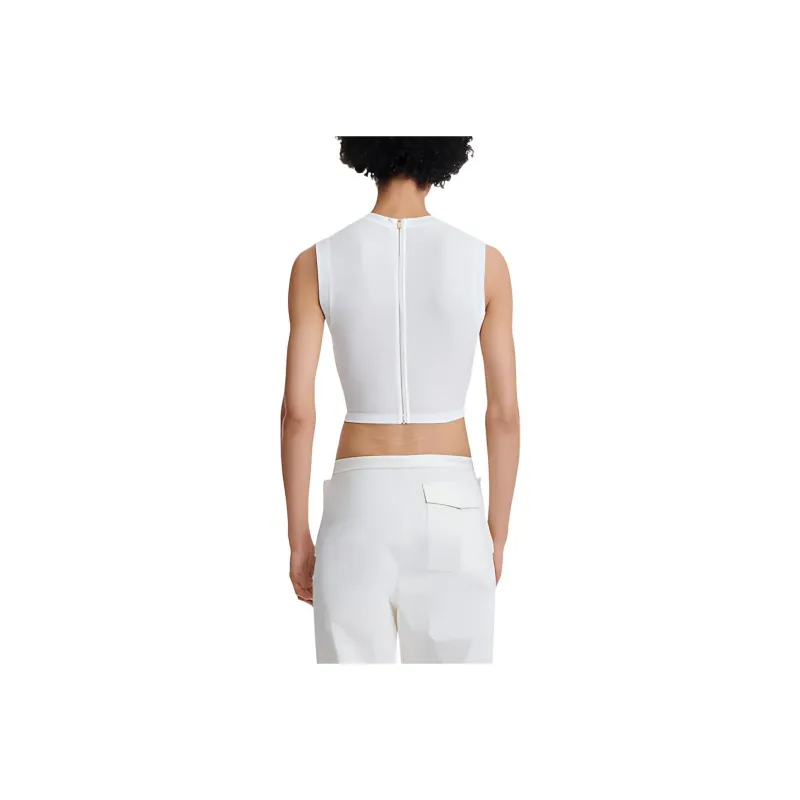 DION LEE Fine Ribbed Corset Sleeveless Tank Top-1