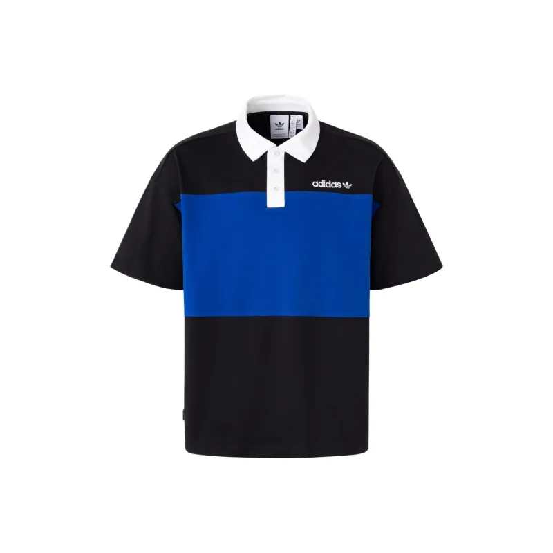 Adidas ACTION POLO SS Polo Shirt Men's Black/Royal Blue-0