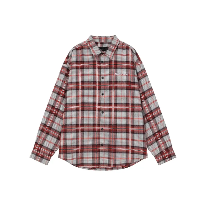 MIDDLE OF THE SKY Shirt Unisex Red Plaid-0
