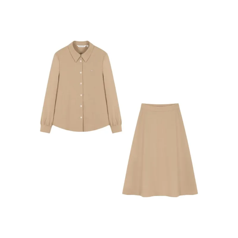 Mo Han Yi Mei Skirt Set Women's Khaki-0