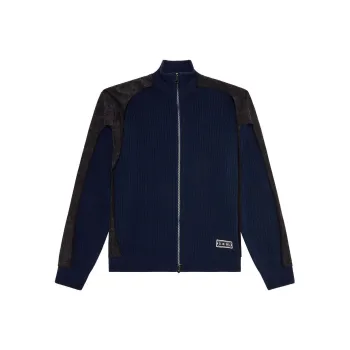 DIESEL K Leuca Logo Patch Zip Up Cardigan