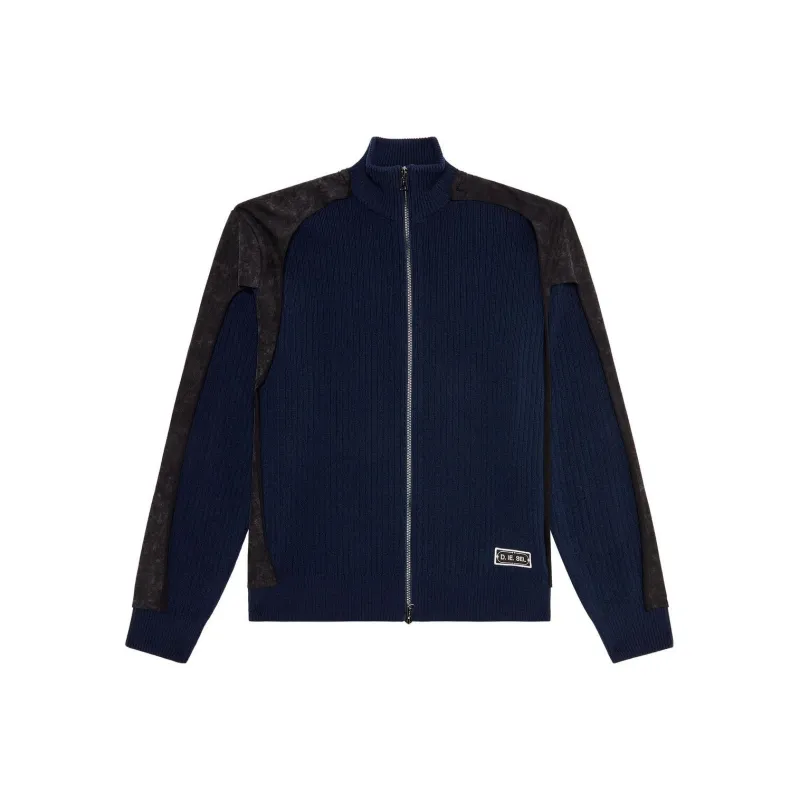 DIESEL K Leuca Logo Patch Zip Up Cardigan-0