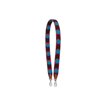 HERMES Sangle Flipperball Canvas With Swift Calfskin Bag Strap Women's Heart Red & Frida Blue & Gold