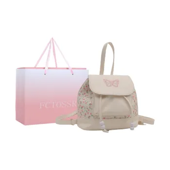 FCTOSSR PU Backpack Women's Small Floral/Strawberry/Pink Rose/Cherry