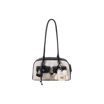 PAYOT Microfiber Synthetic Leather Handbag, Shoulder Bag Women's Black White