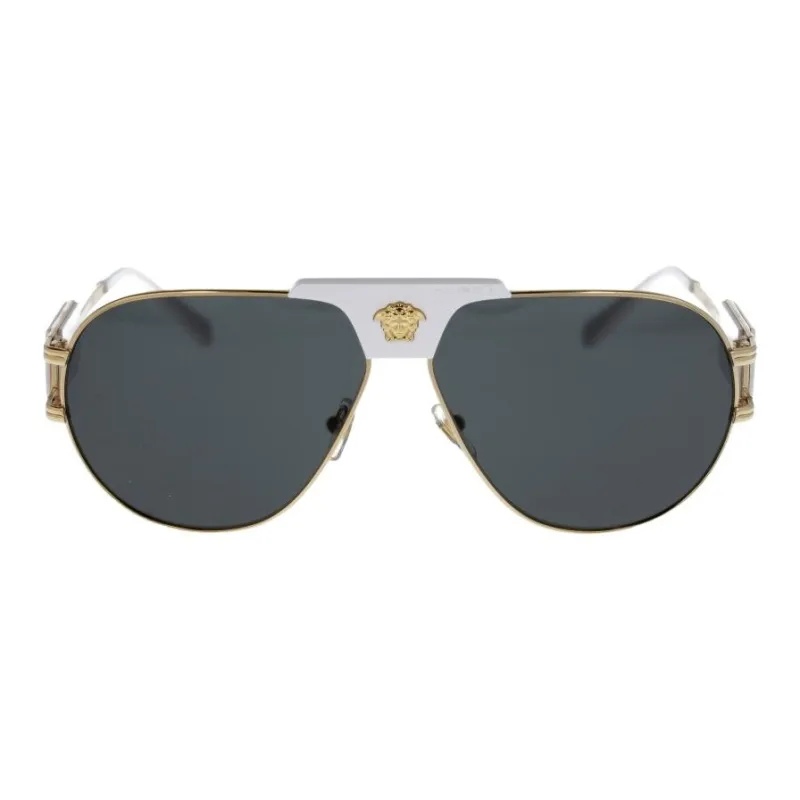 FANSIZHE Metal Aviator Sunglasses Unisex Gold-0