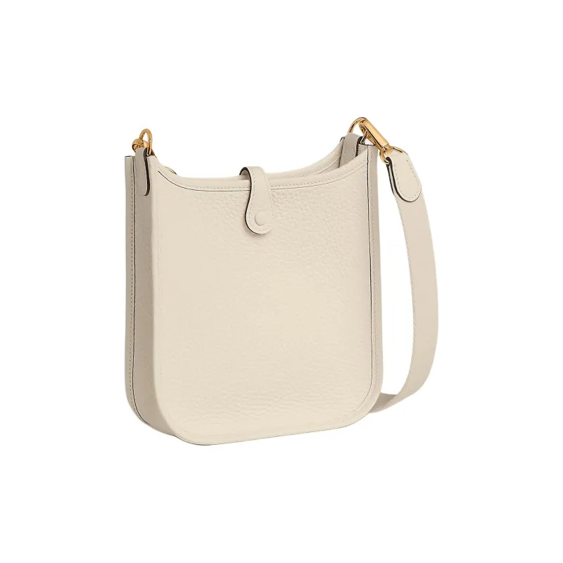 HERMES Evelyne Clemence Bullock Leather Shoulder Bag Women's Chalk White-2