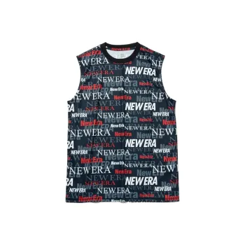 New Era Tech Tank Top Text All Over Navy Tank Top Unisex Marine Blue