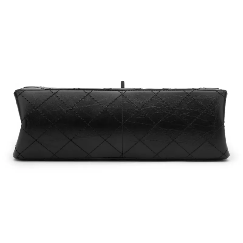 CHANEL 2.55 Calfskin Shoulder Bag, Crossbody Bag Medium Size Women's Black-3