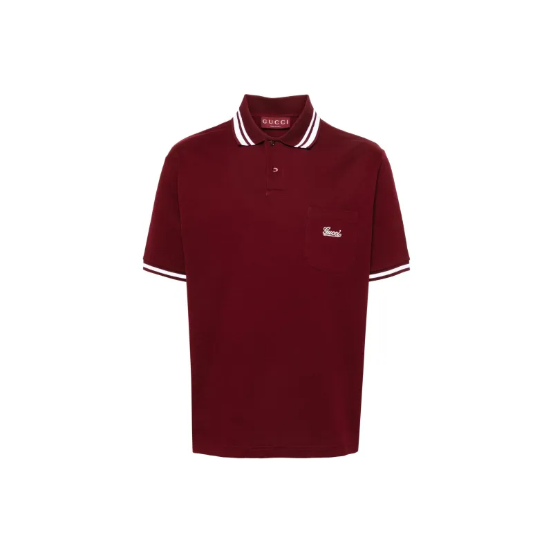 GUCCI SS24 Polo Shirt Men's Burgundy-0