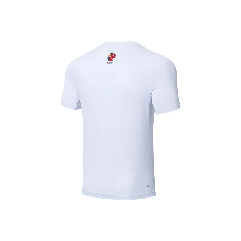 LiNing CBA Sports Basketball Collection T Shirt Men's Standard White-1