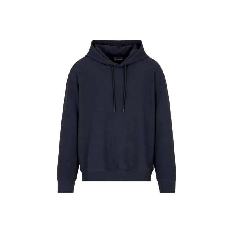 EMPORIO ARMANI Asv Jersey Lyocell Blend Hooded Sweatshirt With All over Lettering-0