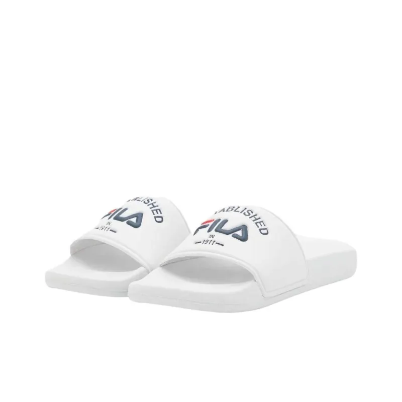 FILA Baywalk Slip Resistant Abrasion Resistant Slide Slippers Men's White-1