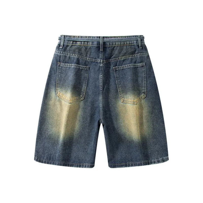 YINLEI Denim Shorts Men's Navy Blue-1