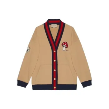 GUCCI Embroidered Jersey Cardigan