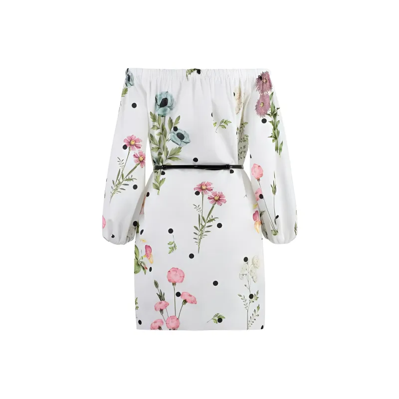 MaxMara Studio Long Sleeved Dresses Women's White-1