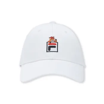 FILA x Maison Kitsune Cotton Baseball Caps Unisex Standard White