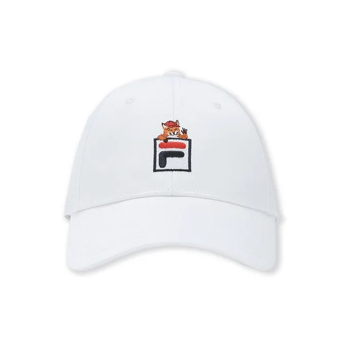 FILA x Maison Kitsune Cotton Baseball Caps Unisex Standard White-0