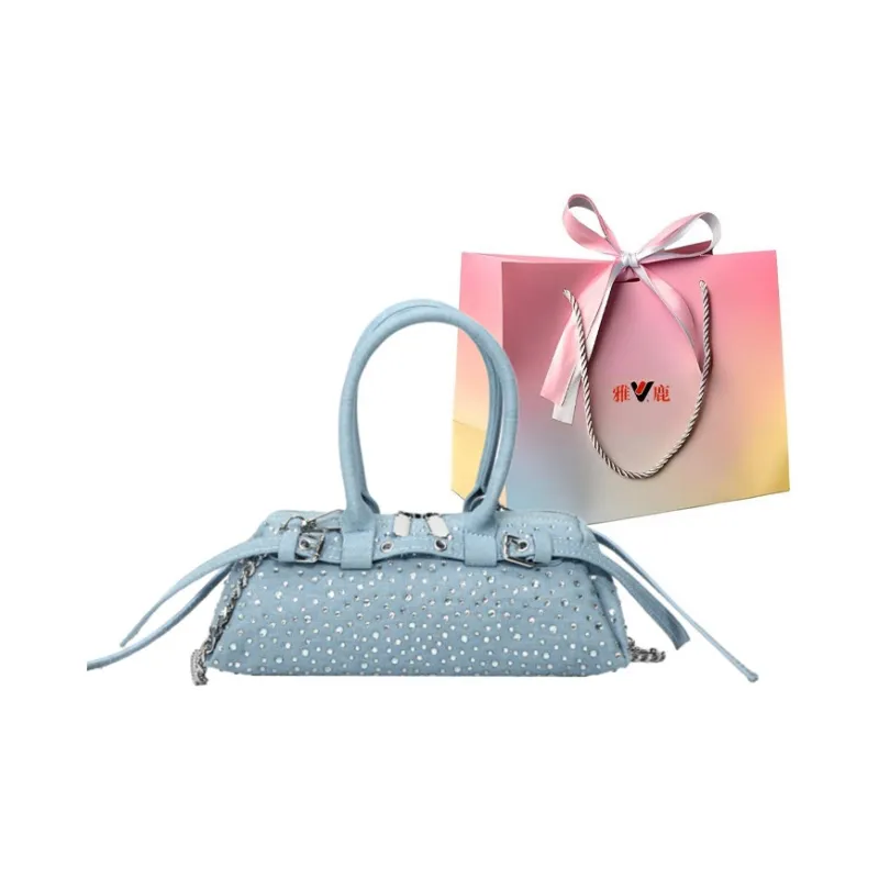 Yalu PU One Shoulder Handbag Women's Light Blue/Dark Blue/Black/Green-0