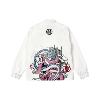 WOOKONG Coach Jacket Unisex White