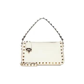 Valentino ROCKSTUD Calfskin Shoulder Bag, Crossbody Bag, Handbag Women's White