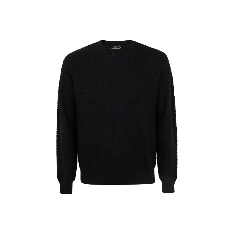 EMPORIO ARMANI Drop Shoulder 3D Knitted Jumper-0