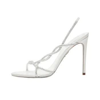 RENE CAOVILLA Braid One Strap Sandals 10.5cm Women's White