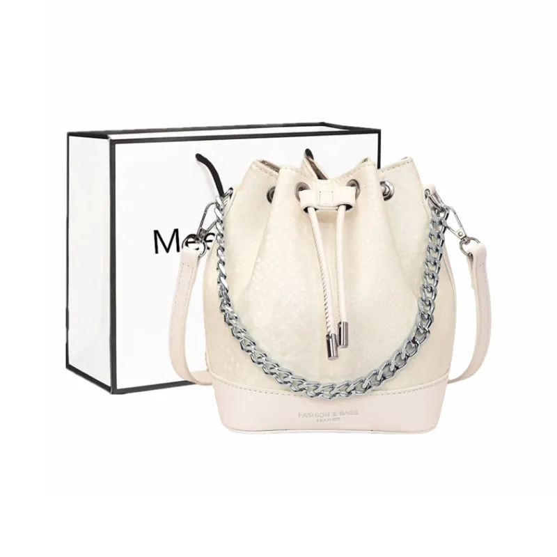 Fitchell PU Bucket Bag, Crossbody Bag Regular Women's Silver/Pink/Black & White/Black/Red/White-5