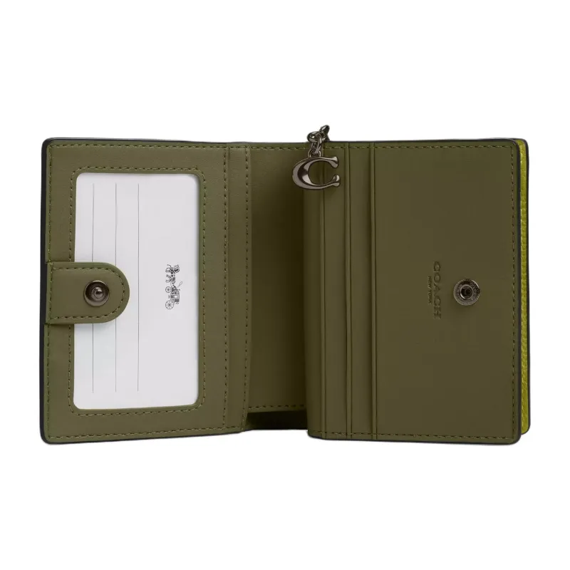 COACH Snap Wallet Leather Wallet Mini Women's Olive-1