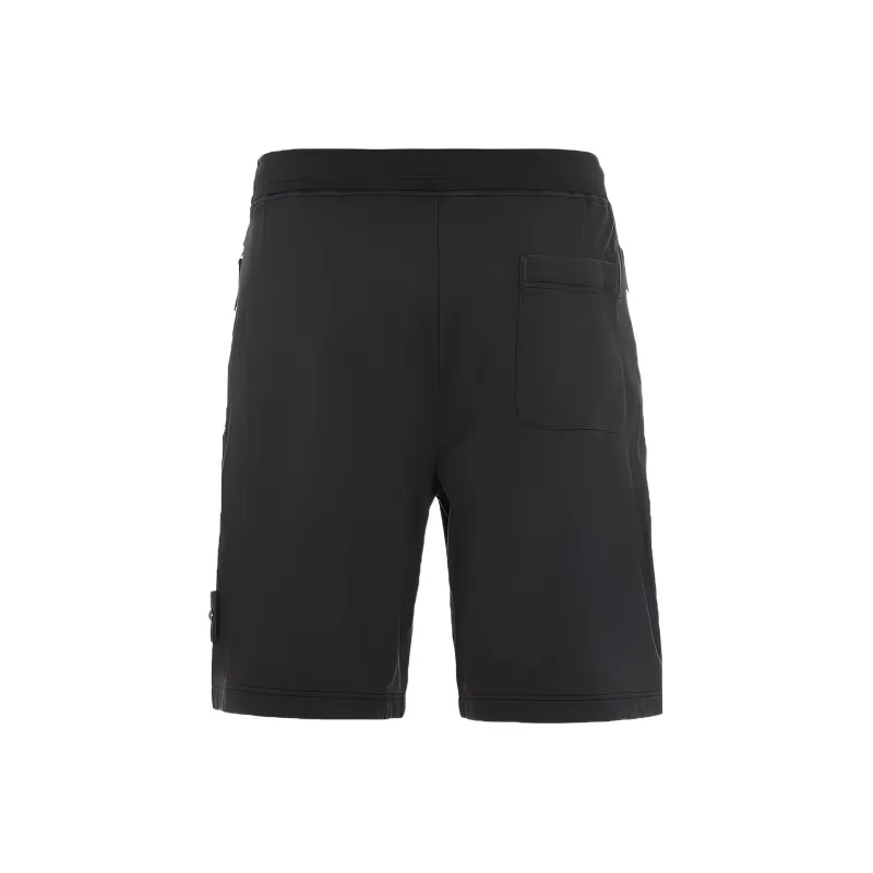 STONE ISLAND 631F3 Cotton Stretch Fleece Ghost Piece Garment Dyed Shorts-1