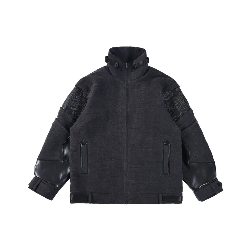 WOOKONG Loose Fit Jacket Men's Black-0