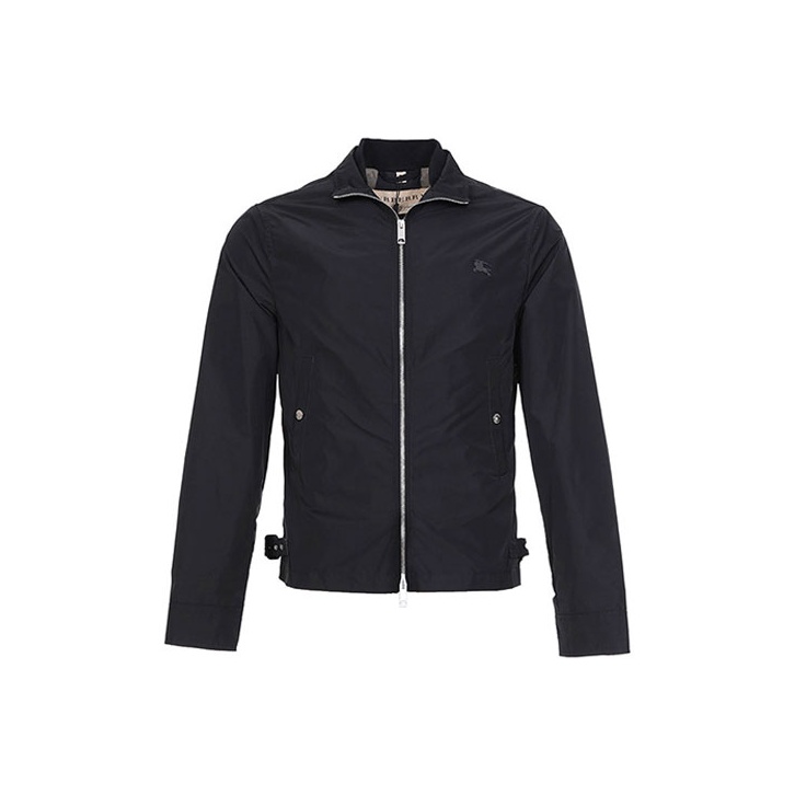 BURBERRY MENSブラック ジャンパー M Burberry EKD-embroidered high-neck Jacket | Black | FARFETCH