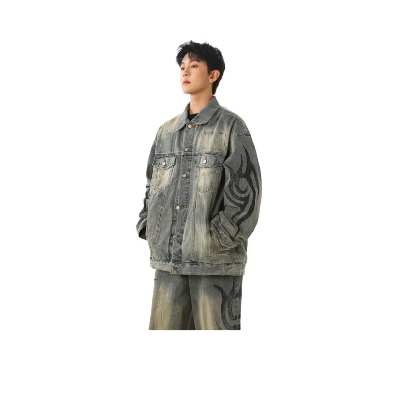 PANDA ADEVIL Denim Jacket Unisex Vintage Blue-0