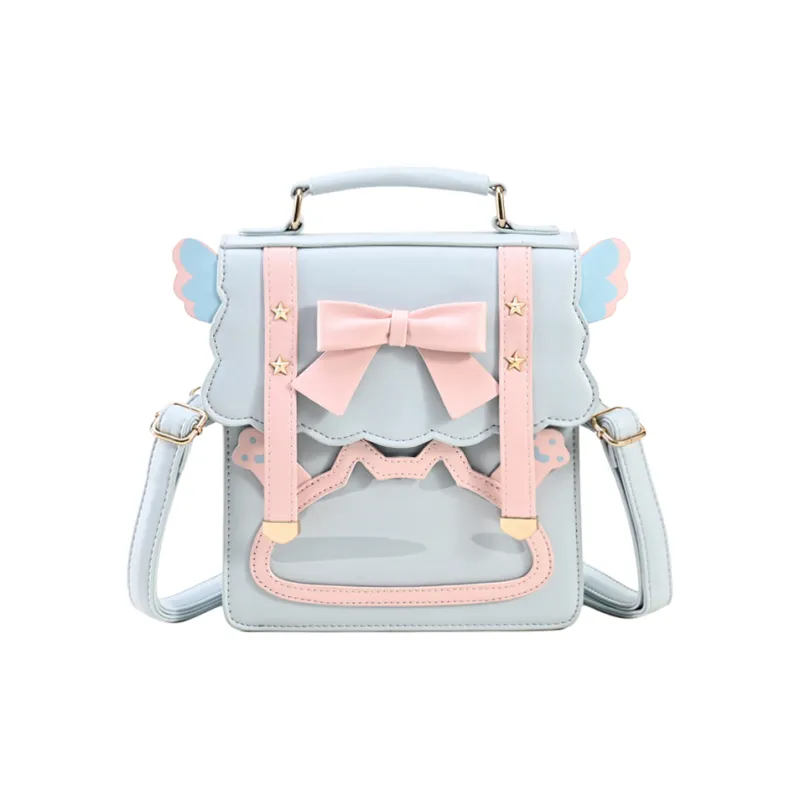 NOMK PU Backpack Women's Pink & Purple/Blue & Pink/Brown & Red/Black & White-3