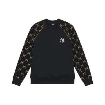 MLB MONOGRAM Collection New York Yankees 24FW Crewneck Sweatshirt Unisex Black
