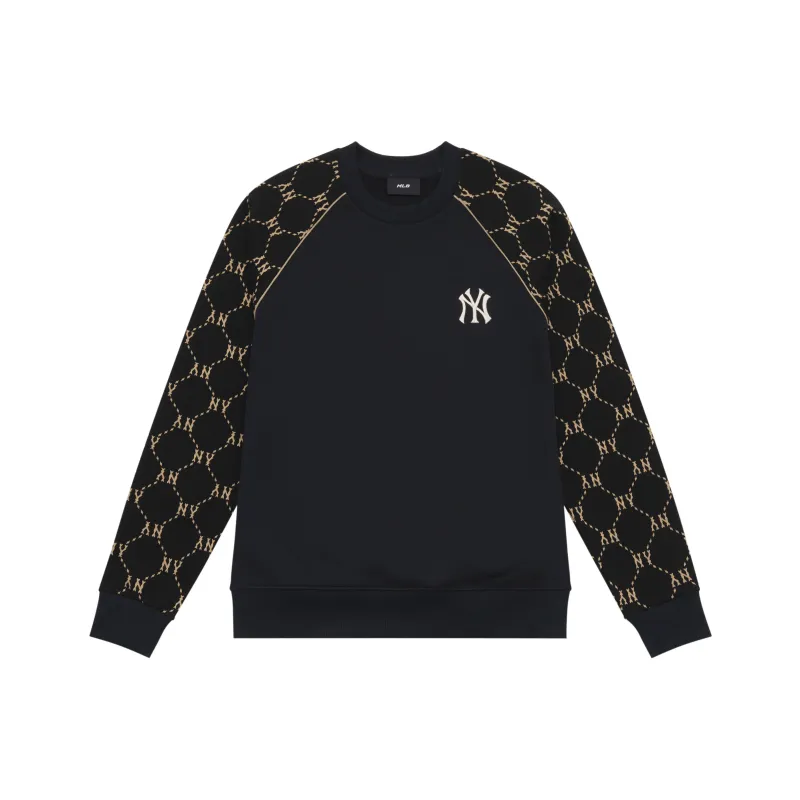 MLB MONOGRAM Collection New York Yankees 24FW Crewneck Sweatshirt Unisex Black-0