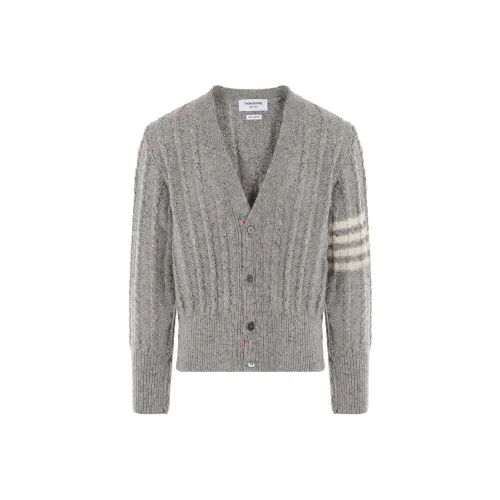 THOM BROWNE Rwb Striped Twist Cable Knitted Cardigan