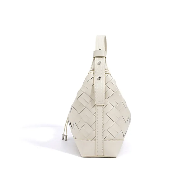 CLEVER& KETCH Cow Leather Dumpling Bag Handbag Women's Black/Milkshake White/Creamy Apricot/Khaki Green-5