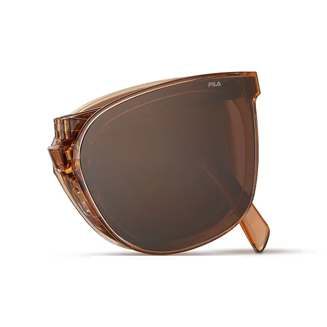 FILA TR/Memory Plastic Cat Eye Sunglasses Unisex Black, Caramel, Milk Tea Gray-6