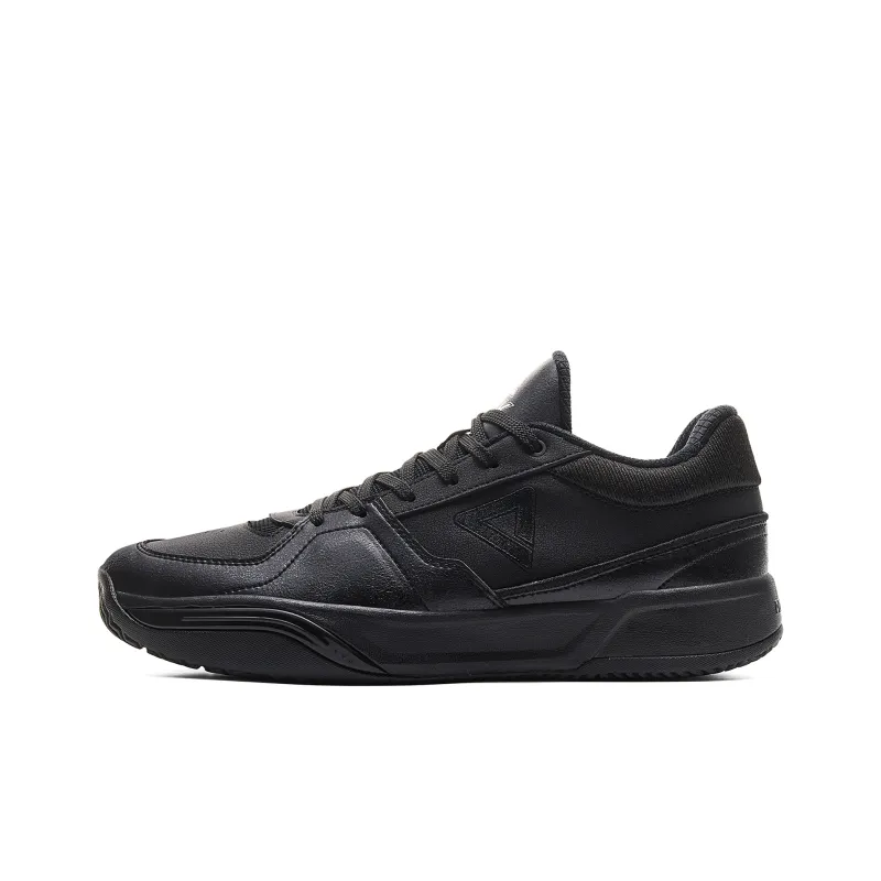 PEAK Cushioning, Slip Resistant, Rebound Low Top Basketball Shoes Men's All Black-0
