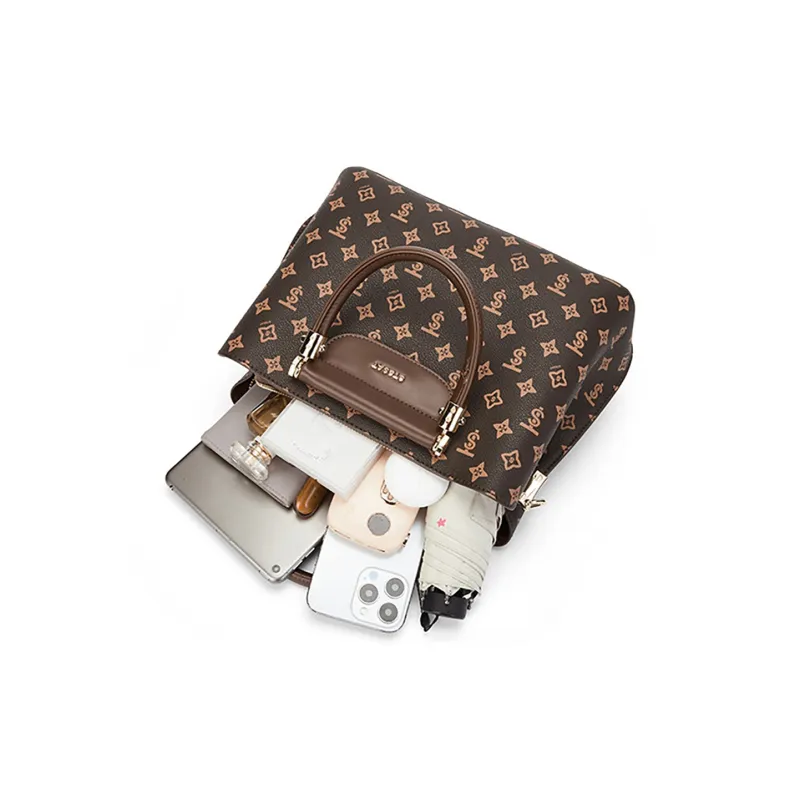 ST&SAT PVC Synthetic Leather Shoulder Bag, Crossbody Bag, Handbag Women's Apricot/Coffee-4