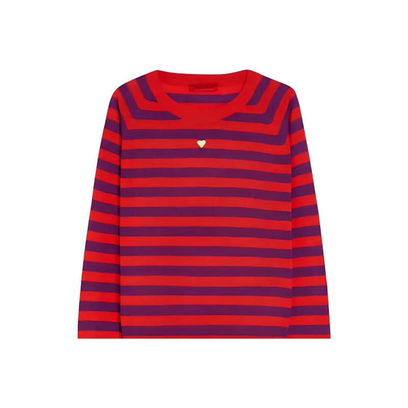 MAX&Co. Sweater Women's Red Blue Multicolor-1